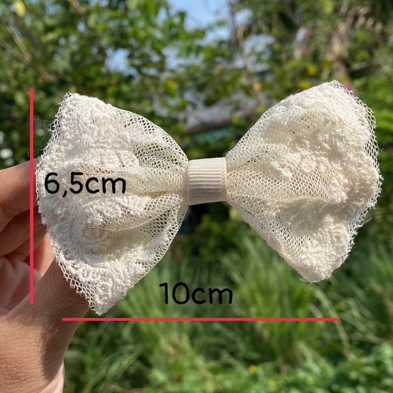 kẹp tóc nơ ren tiểu thơ phong cách Hàn quốc
