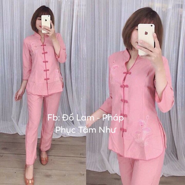 (Freeship) Đồ lam đi chùa mẫu cổ tàu thêu sen , đồ phật tử giá rẻ | BigBuy360 - bigbuy360.vn