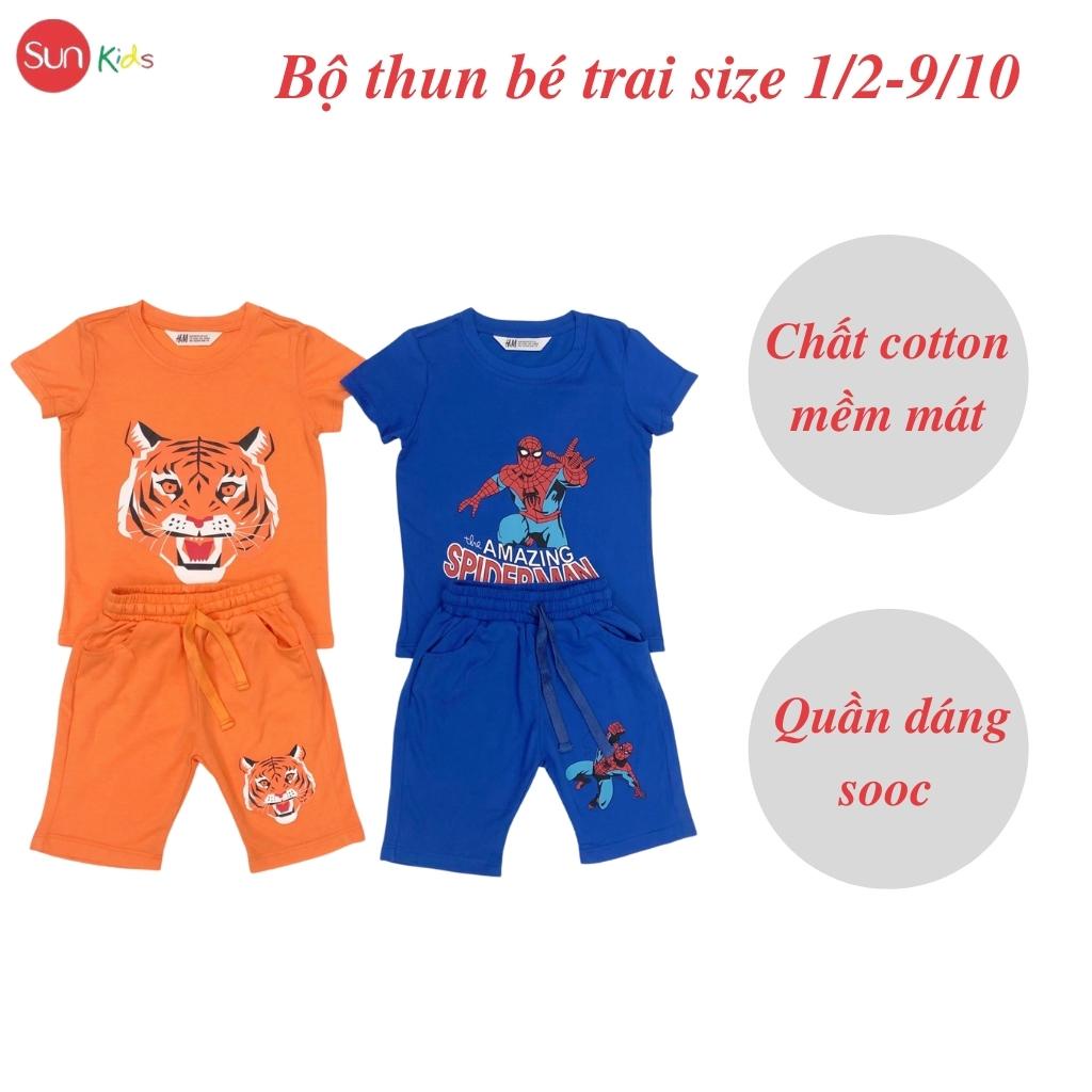 Đồ bộ bé trai, đồ bộ trẻ em chất thun cotton, size 1/2-9/10 tuổi, có nhiều màu - SUNKIDS1