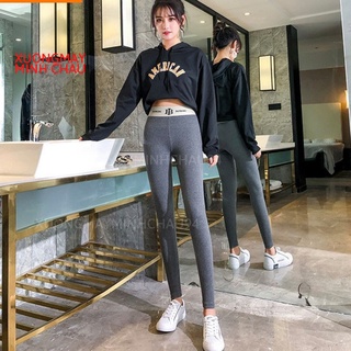 Quần Legging Nữ Len Tăm Lưng Cao, Quần Nỉ Nữ Dáng Dài Ôm Body Cạp Chữ