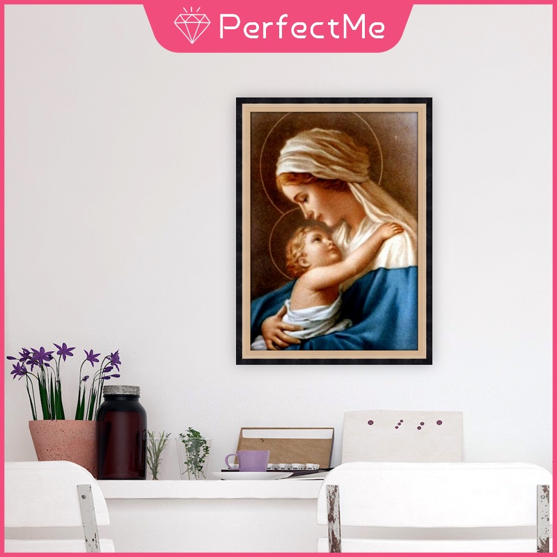 Bộ tranh đính đá 5D tự làm 30×40cm hình đức mẹ Mary