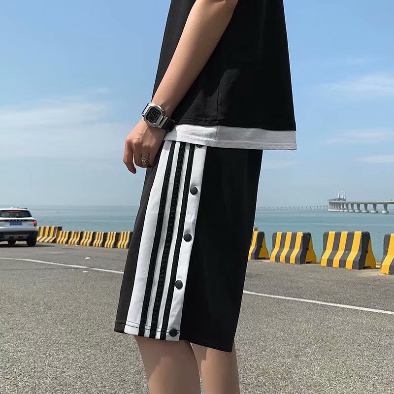 Quần đùi lửng ống rộng họa tiết cúc bấm thời trang unisex/ Quần sooc thể thao nam nữ phong cách hàn quốc_veestore | BigBuy360 - bigbuy360.vn