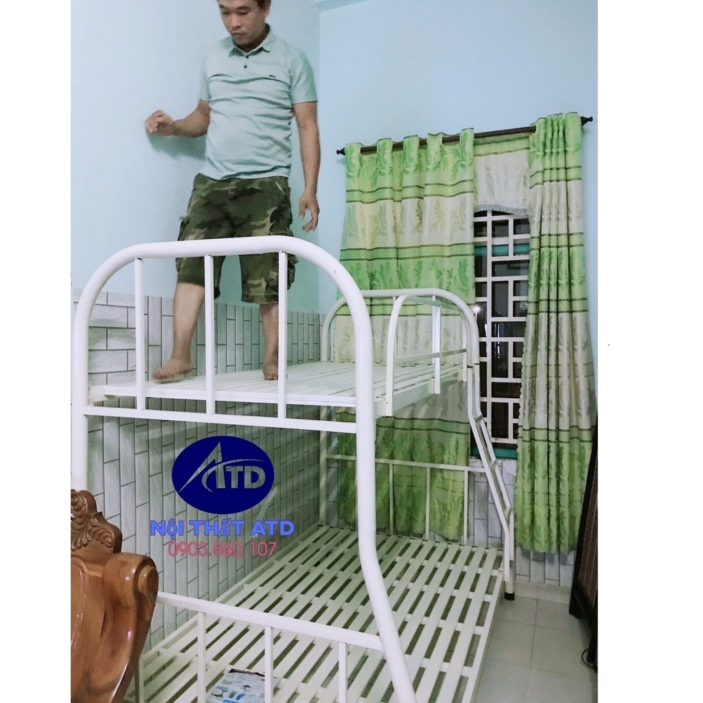 Giường tầng ngủ sắt giá rẻ tại xưởng cho gia đình người lớn và bé lớn nhỏ giao hàng lắp ráp các quận tphcm