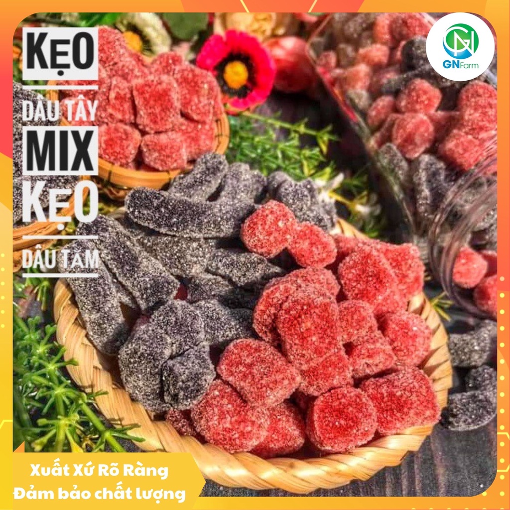 Kẹo Dâu Tây Mix Kẹo Dâu Tằm Siêu Ngon Đặc Sản Đà Lạt - 500g