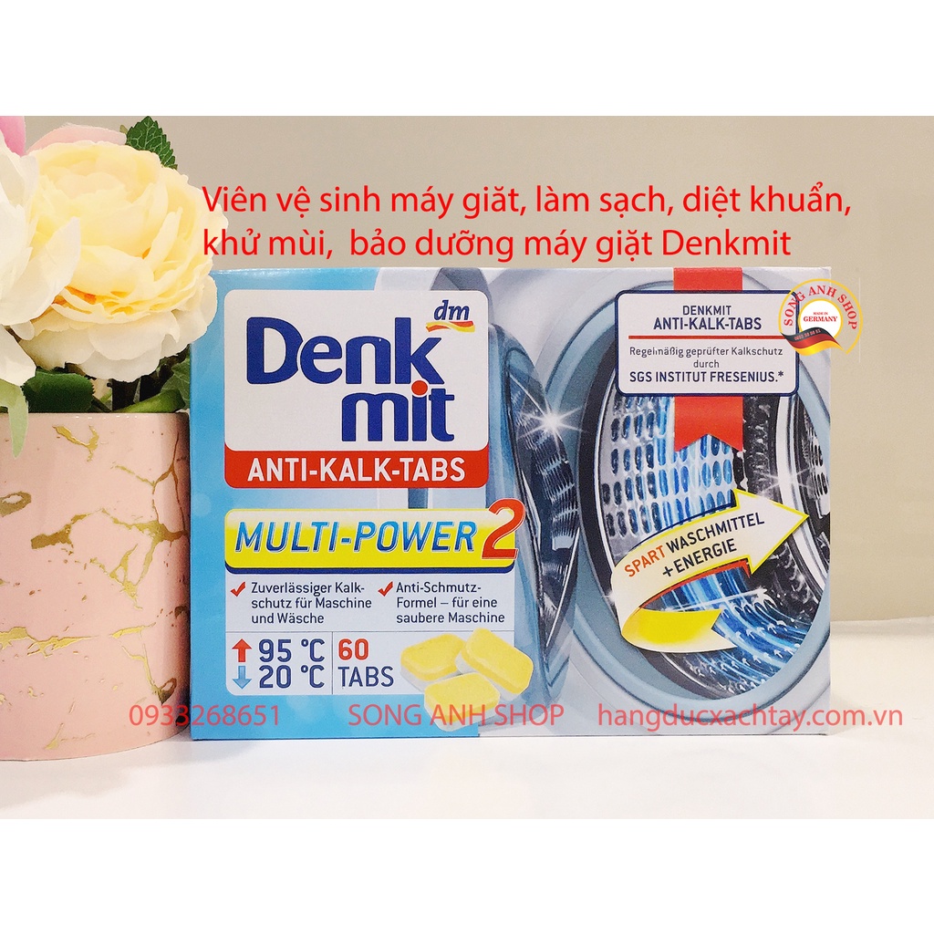 LẺ 10 VIÊN VỆ SINH LỒNG MÁY GIẶT DENKMIT DIỆT KHUẨN