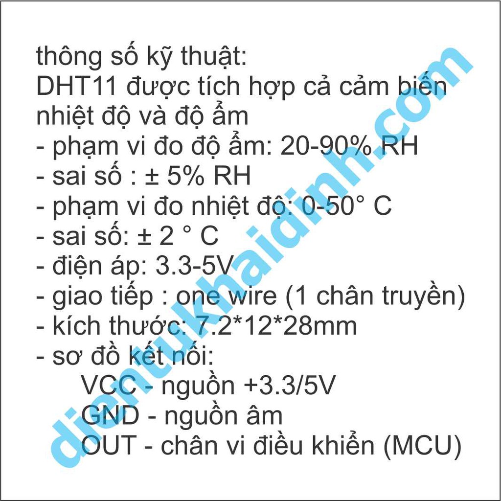 MODULE DHT11, cảm biến nhiệt độ, độ ẩm 3P (CÓ DÂY HEADER) KDE0372