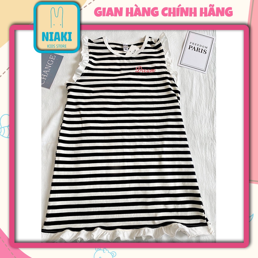 Đầm Thun Bé Gái Sọc Trắng Đen Style Hàn Quốc NIAKI - TT40