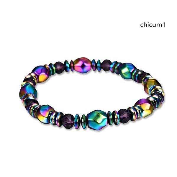 Vòng tay chuỗi hạt đá nam châm Hematite nhiều màu sắc hỗ trợ liệu pháp giảm cân giữ dáng thon gọn