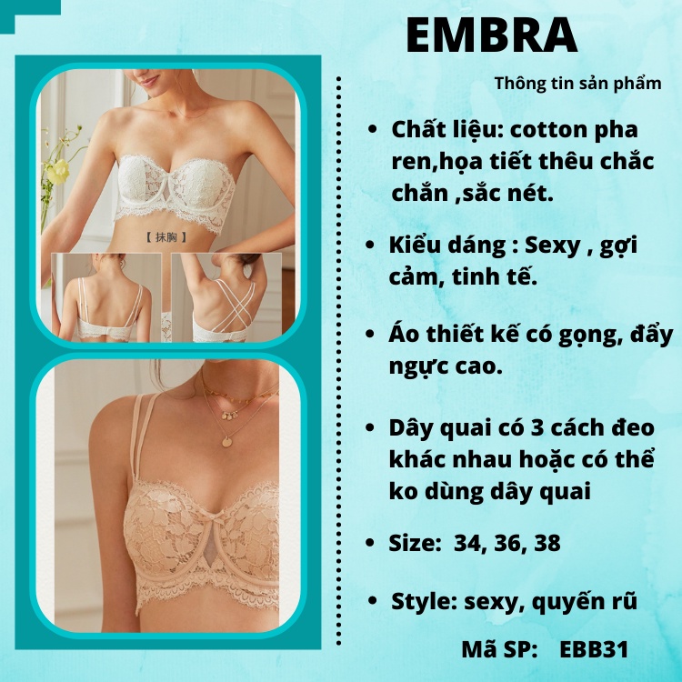Bộ Đồ Lót Mỏng Hoa Có Gọng Cao Cấp Mã EBB31