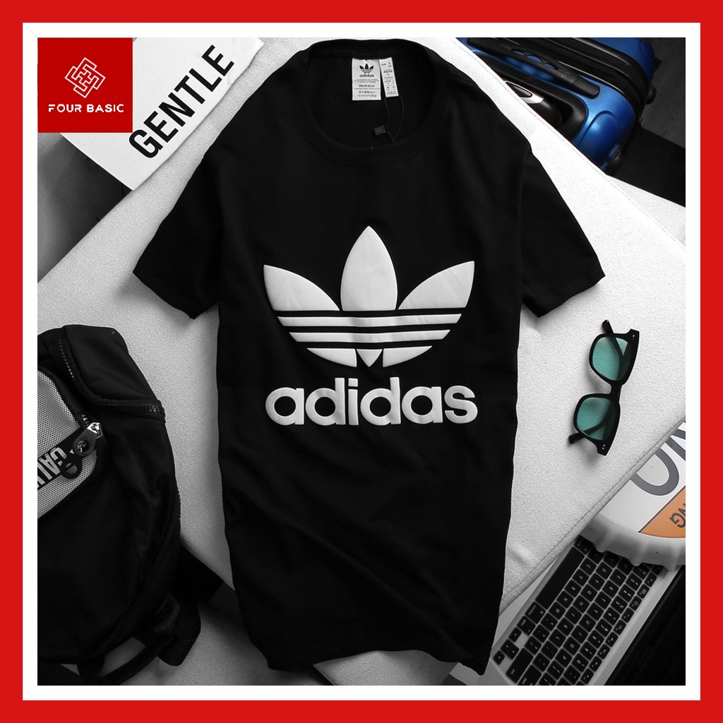 Áo Thun Adidas Nam Nữ, Áo Croptop Cổ Tròn Tay Lỡ In Logo ADIDAS Basic Unisex Chất Liệu Cottong #1