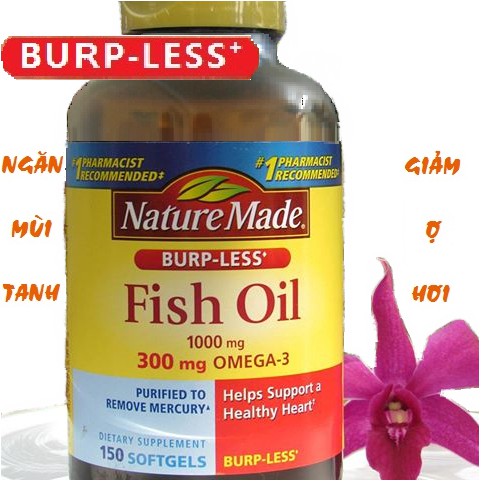 Dầu cá Fish Oil bổ mắt, tim mạch Nature Made Omega3 1000mg 150viên Nature’s Bounty 1200mg D3 90viên | BigBuy360 - bigbuy360.vn