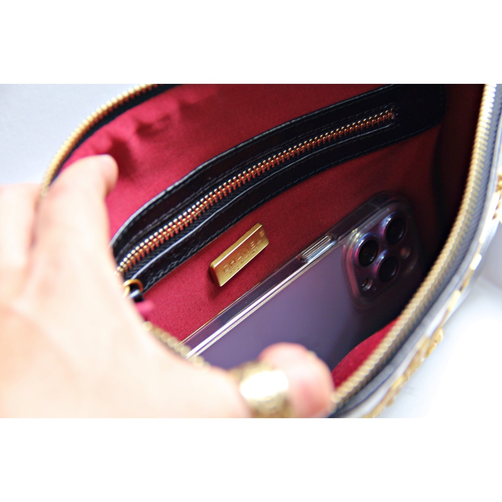 Túi Nữ Cầm Tay Dự Tiệc Charm Chữ Cao Cấp Có Hộp Hình Thật Hàng Sẵn