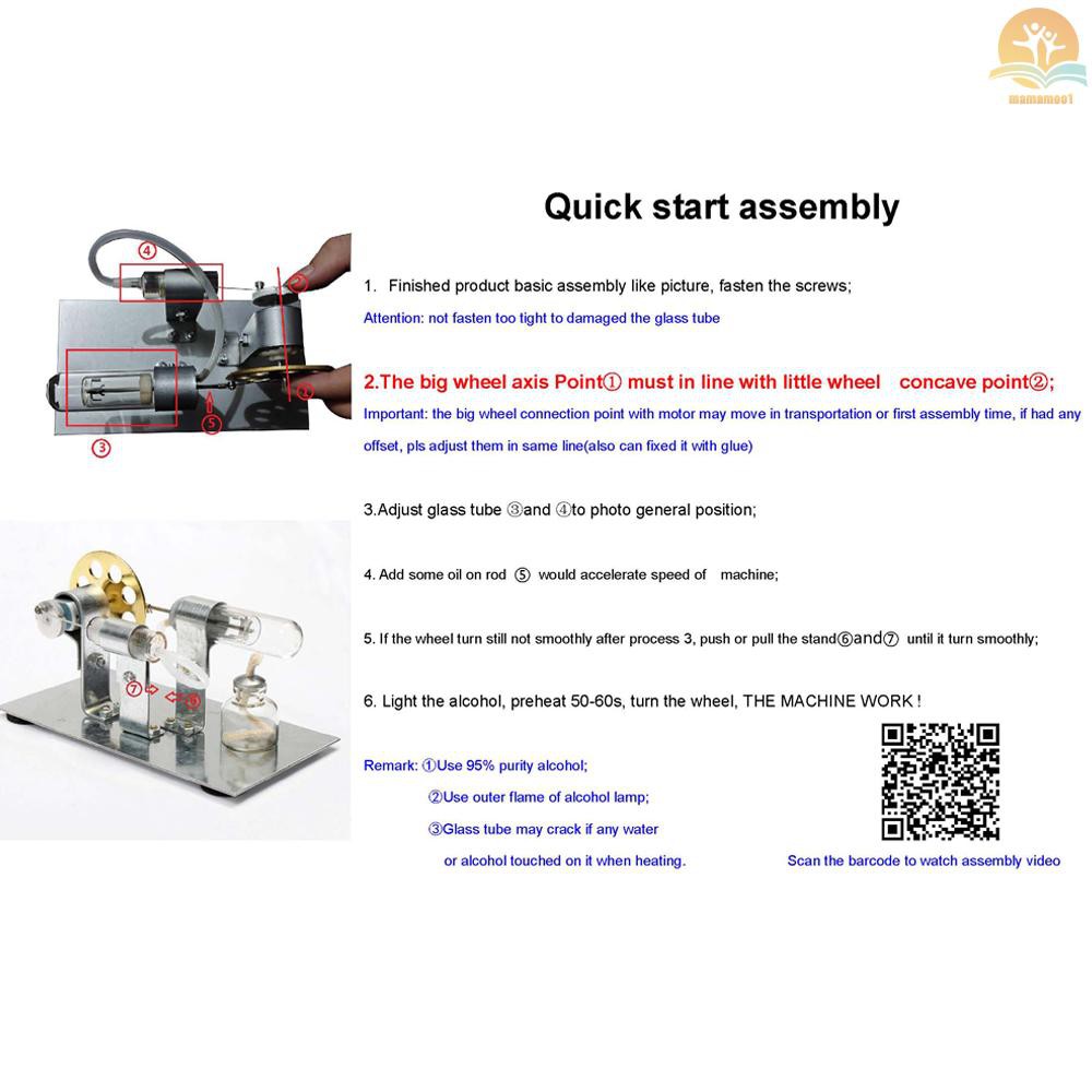 Mô Hình Động Cơ Hơi Nước Mini Cho Bé Học Hỏi