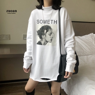 Áo phông tay dài form rộng kiểu thời trang Hàn Quốc cho nữ