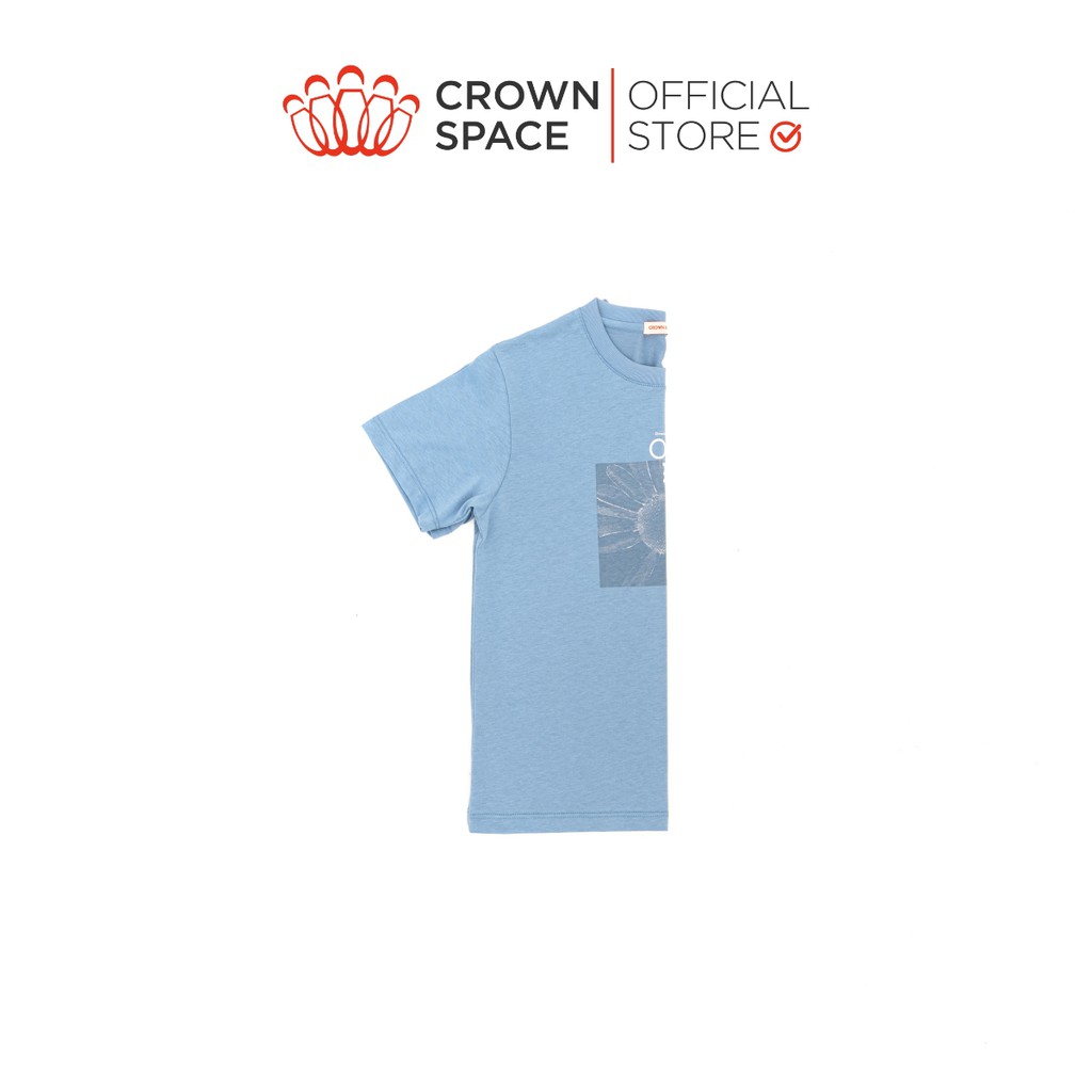 Áo Phông Hoa Cúc Xanh Pastel Cho Bé Trai Crown Kids Fashion TShirt Vải Cotton Thoáng Mát Từ Size 8-13 CKGS2110913.BL