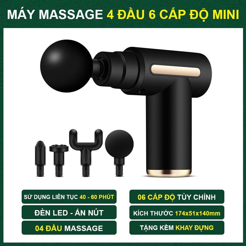 Máy massage cầm tay - Máy đấm lưng mát xa toàn thân 6 cấp độ chuyên sâu vai lưng giảm dau cơ,mỏi vai gáy