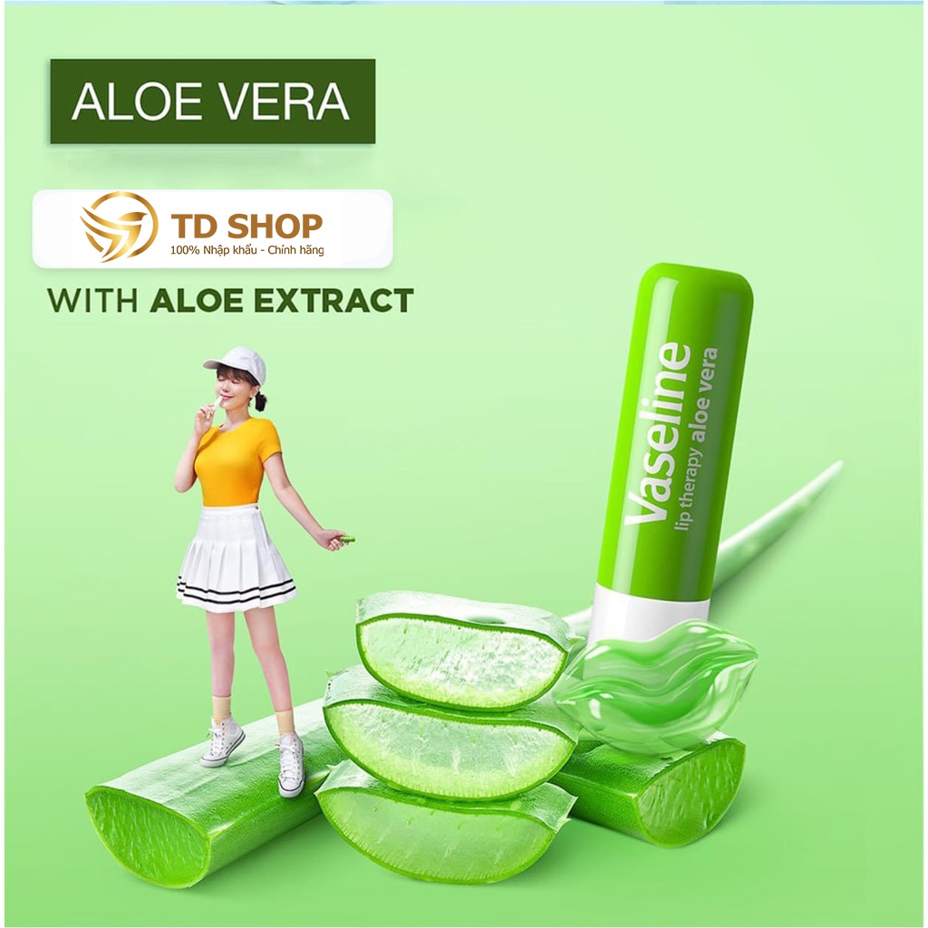 [NK HQ] Son Dưỡng Môi Vaseline Origianl I Cocoa butter I Aloe Vera I  Rosy lips Dạng Thỏi 4.8g - TD Shop