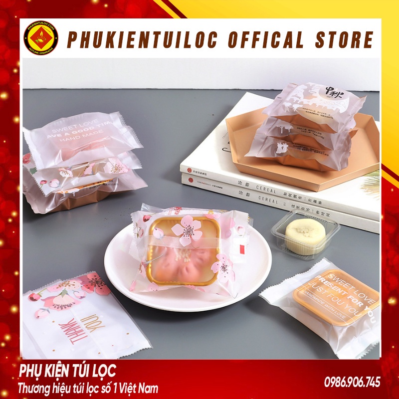 Set 100 Túi đựng bánh cookie/ bánh quy/ trà hoa nhiều kích thước- Phukientuiloc.com