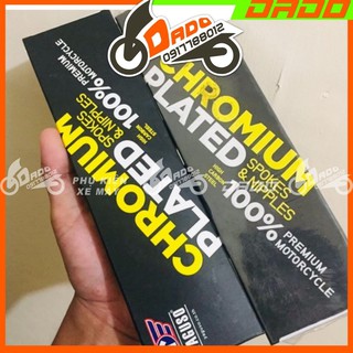 Bộ căm xe tròn mạ crom aspn yaguso trước sau cho xe máy - chính hãng thái lan- dado shop
