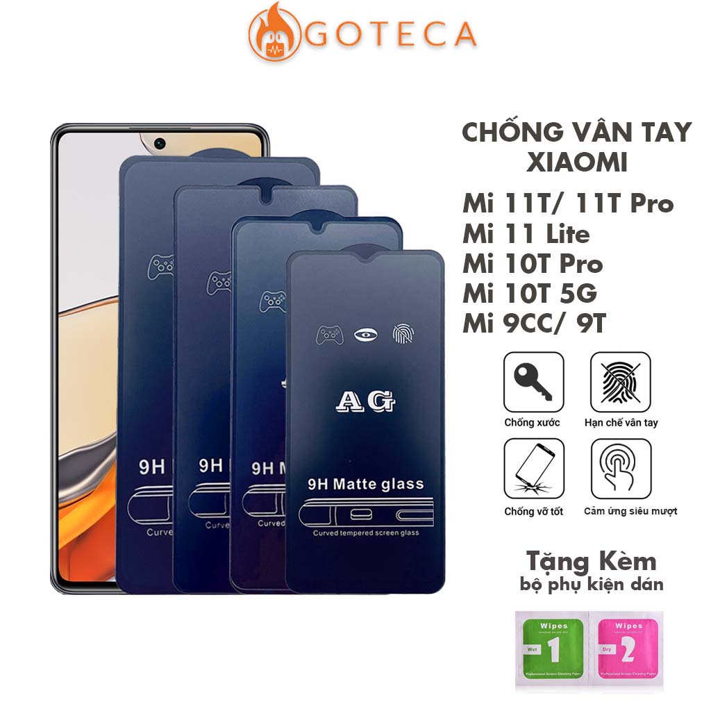 Kính cường lực Chống vân tay Mi 12T 11T Mi11 Lite Mi 10T Pro Mi9T Mi 10T 5G - Cảm ứng siêu mượt, chống chói- [AG]