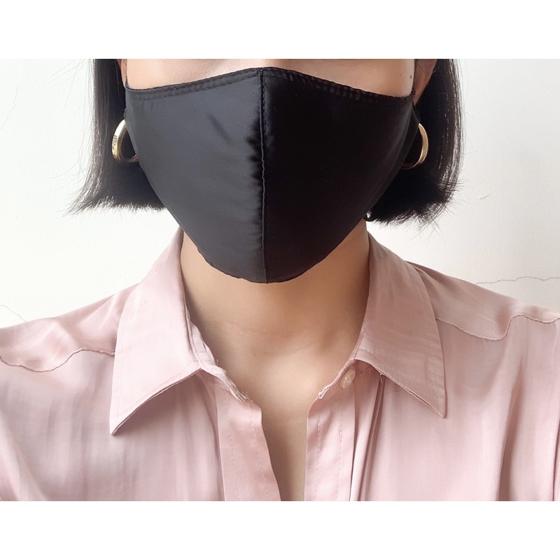 Khẩu trang thời trang vải lụa cao cấp 2 lớp thoáng mát (có 10 màu) | BigBuy360 - bigbuy360.vn