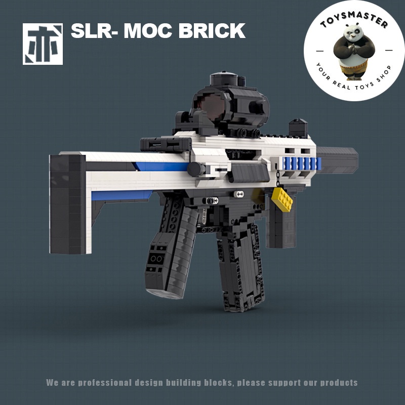 Đồ Chơi Lắp Ráp Kiểu LEGO Súng Mô Hình PUBG SLR Black Ice Với 1300+ Mảnh Ghép,Bản Thiết Kế Tiêu Chuẩn Kevin 183