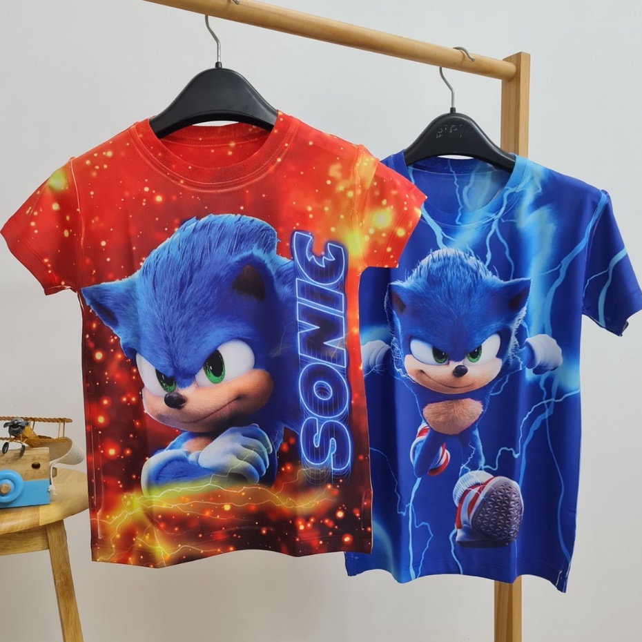 Áo thun 3D Nhím Sonic siêu ngầu cho bé trai