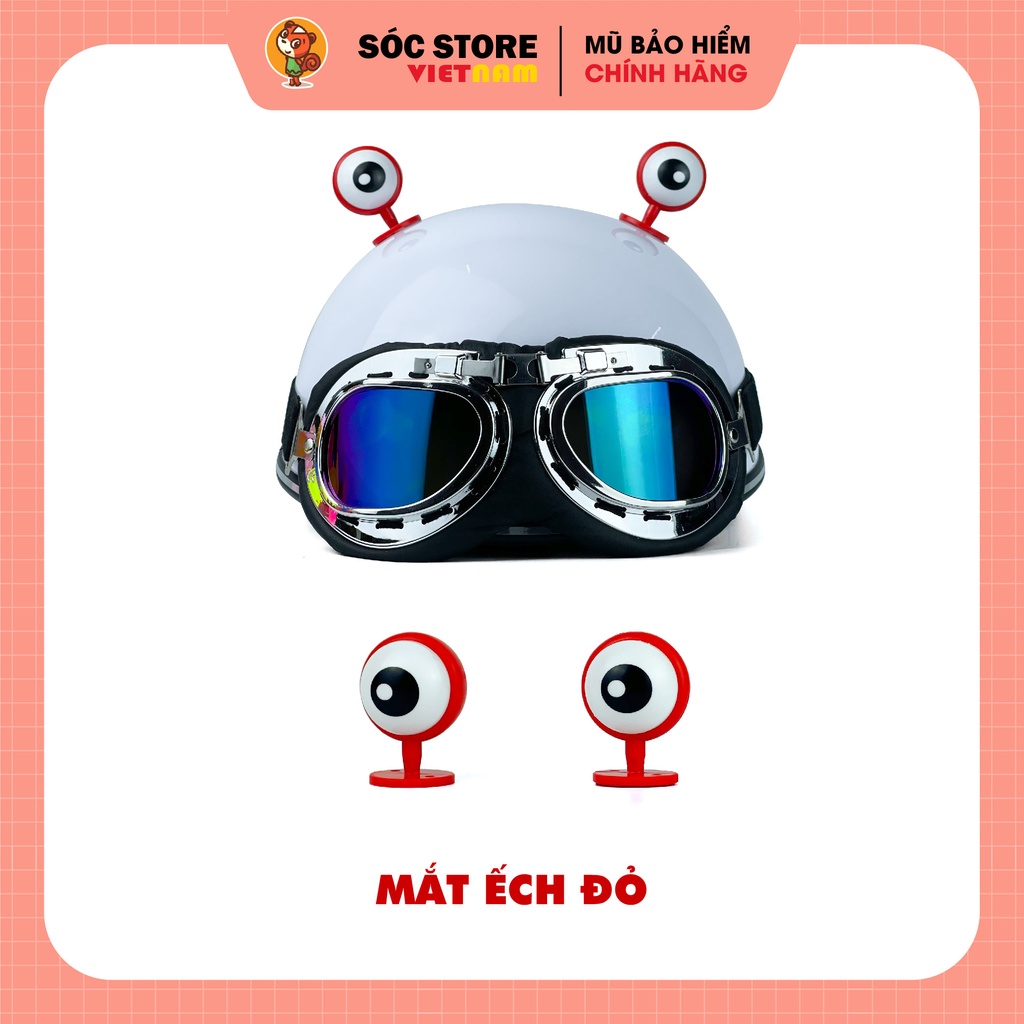 Mắt ếch gắn trang trí mũ bảo hiểm, phụ kiện gắn mũ bảo hiểm độc lạ hottrend Soc Store Vietnam