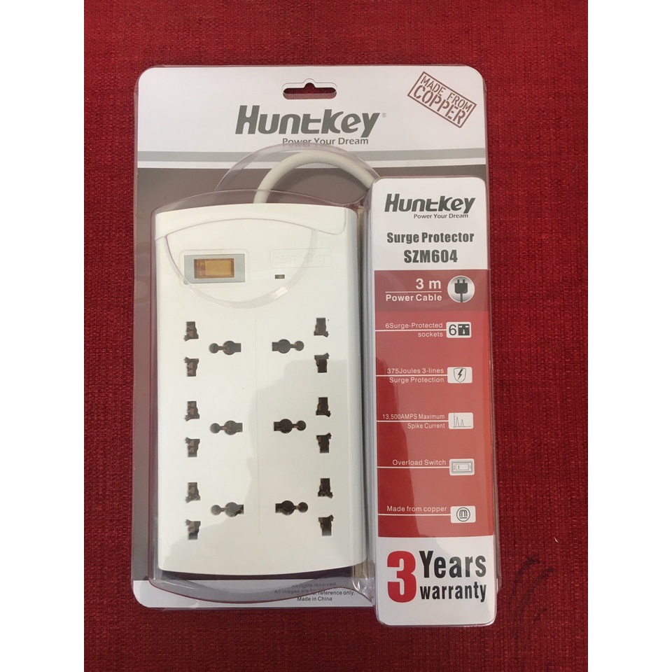 Ổ cắm điện đa năng Huntkey SZM604, PZC504 có cổng sạc USB, chống sét, chống giật - Hàng chính hãng, bảo hành 3 năm