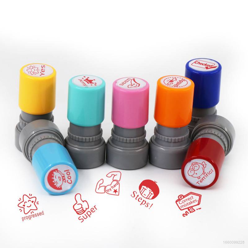 B &amp; M Tem Đóng Dấu Phần Thưởng Hoạt Hình Màu Đỏ In Chữ Tiếng Anh Cho Học Sinh / Giáo Viên