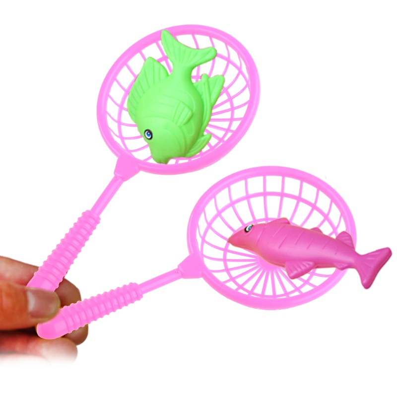Vợt Lưới Bắt Cá Bằng Nhựa 16.5cm Có Tay Cầm Dành Cho Trẻ Em