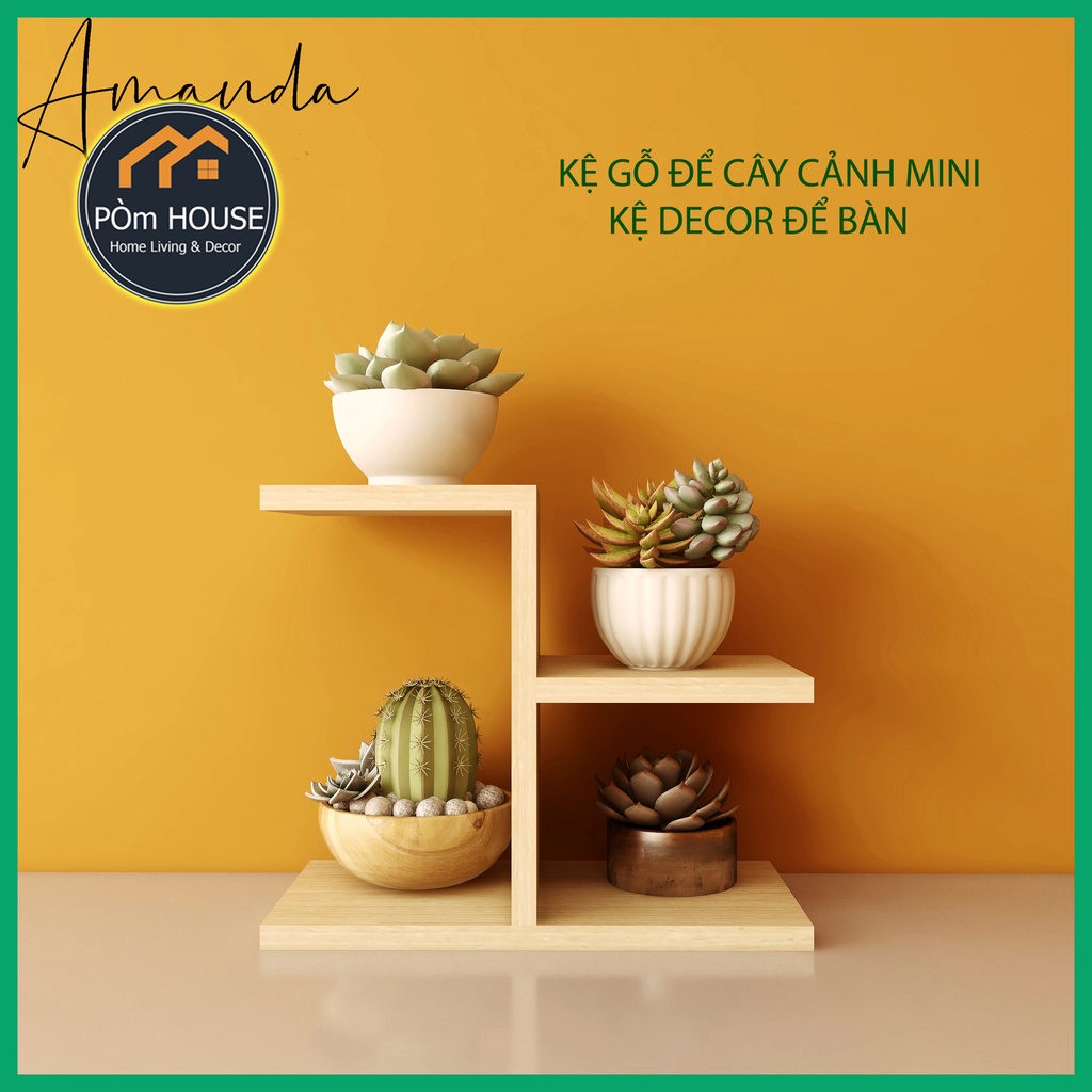 Kệ mini để bàn để chậu hoa cây cảnh gỗ MFC An Cường phủ Melamine KTT-01, kệ trang trí ban công nhiều màu- Ảnh tự chụp