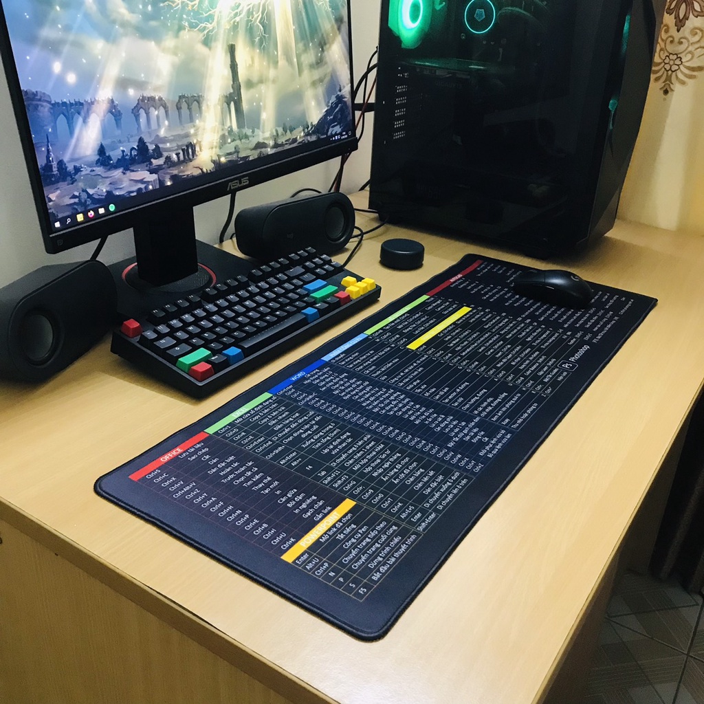 Lót chuột, bàn di chuột phím tắt Photoshop AI kích thước 80x30x0.3cm cho dân văn phòng