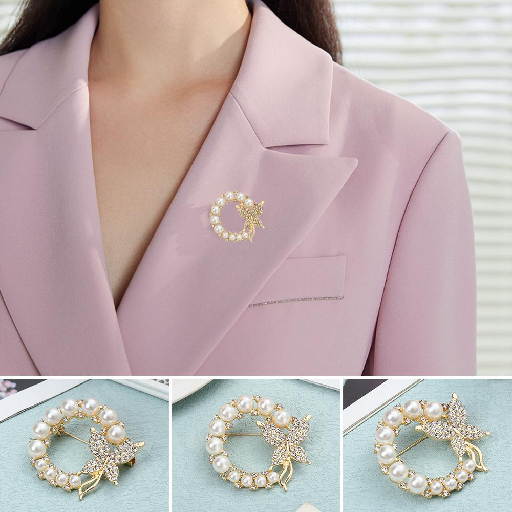 Trâm Cài Áo Hình Hoa Hồng Đính Ngọc Trai Thời Trang