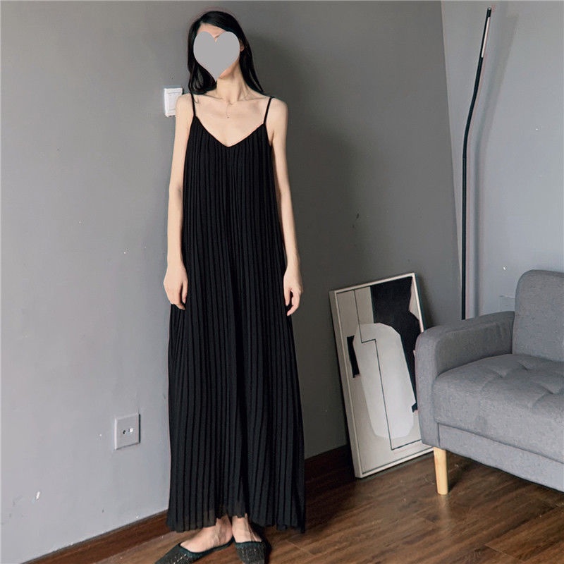 [LININ] Đầm Voan Xếp Ly Dáng Ôm Dài Che Bụng Cỡ Lớn Thời Trang Đi Nghỉ Mát