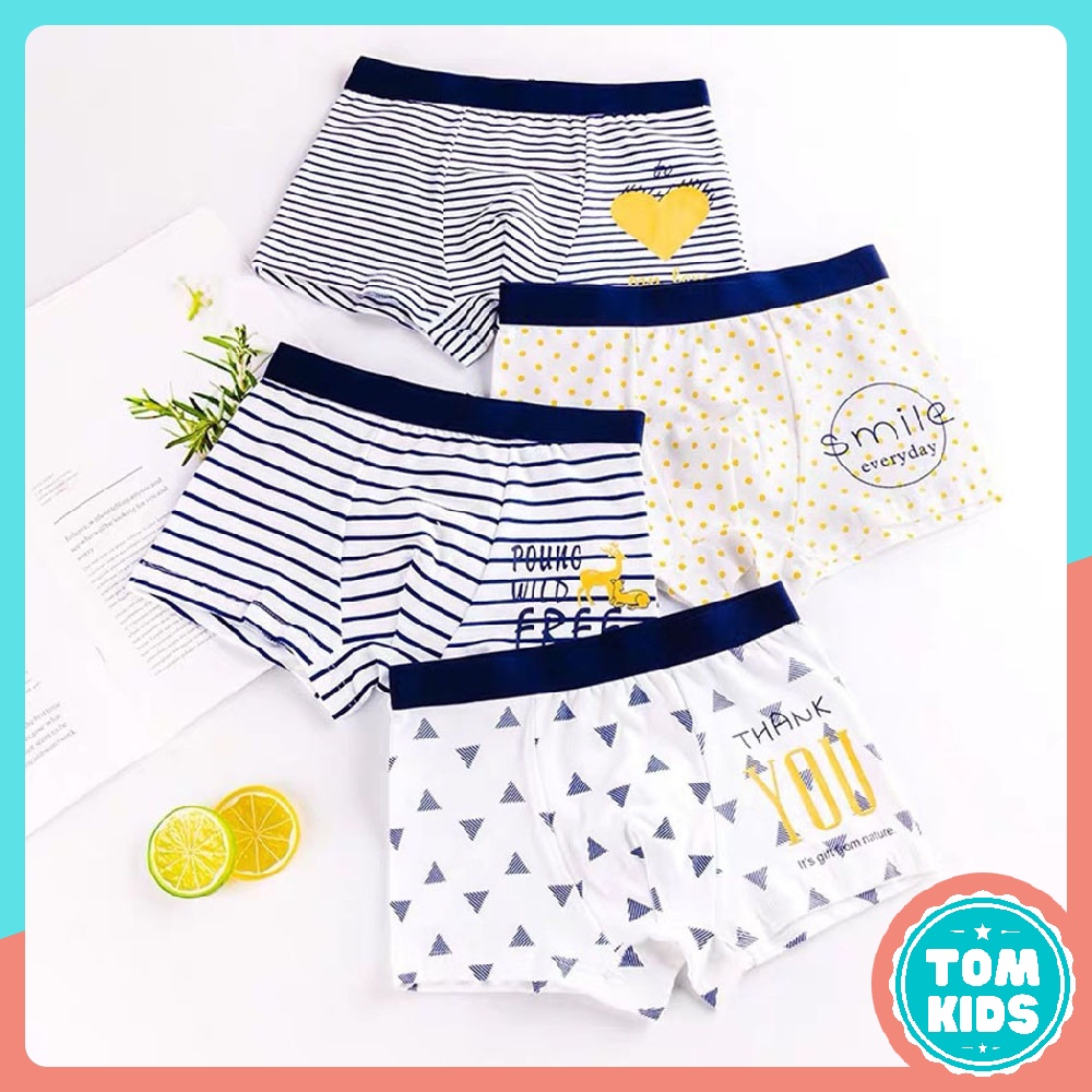 COMBO 4 Quần Chíp Bé Trai Chất Liệu COTTON Kháng Khuẩn Co Giãn Đàn Hồi Tốt Họa Tiết Dễ Thương Mã DL-009