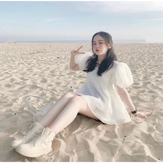 Áo baby doll tay phồng tiểu thư