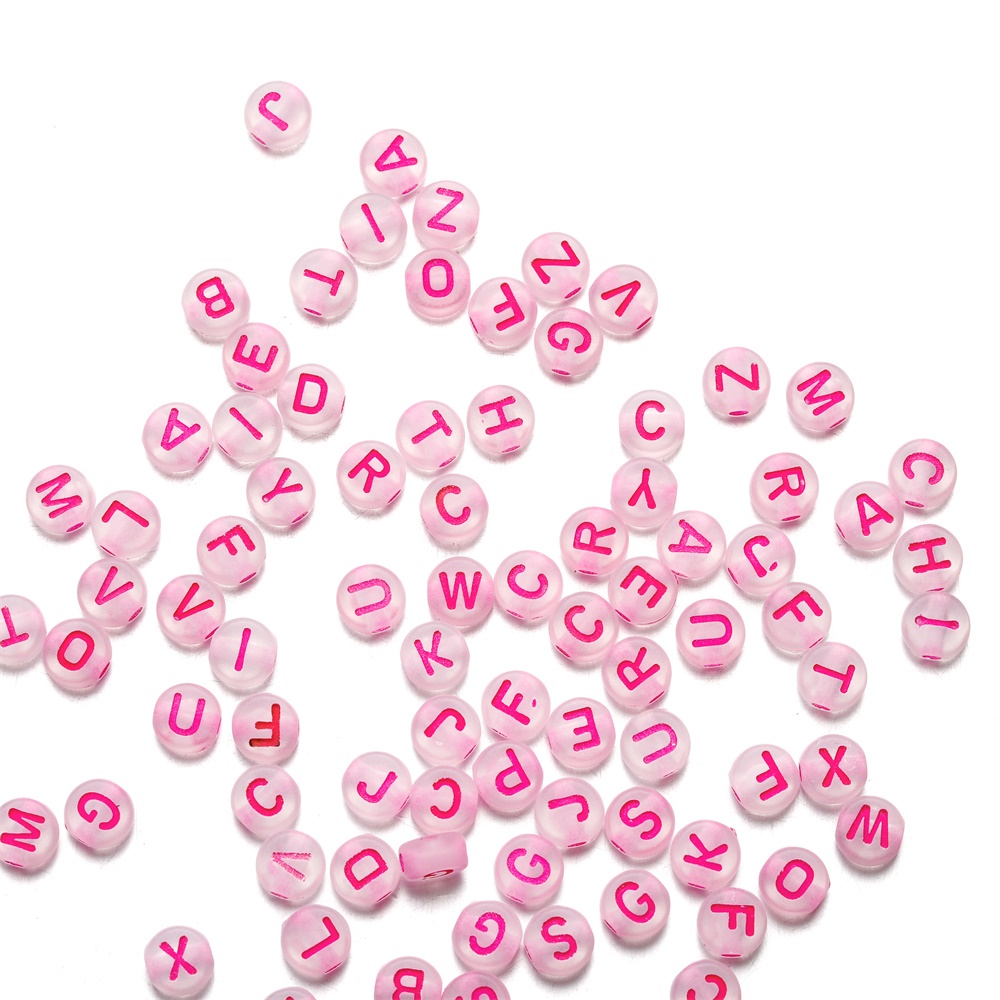 Set 100 hạt xỏ lỗ 4 * 7mm A-Z dùng làm vòng tay/ vòng cổ