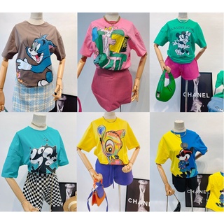 Áo thun hoạt hình, áo thun nữ ngắn tay ZR PINK PANTHER báo hồng siêu cưng in hai mặt trước sau chất cotton 100%