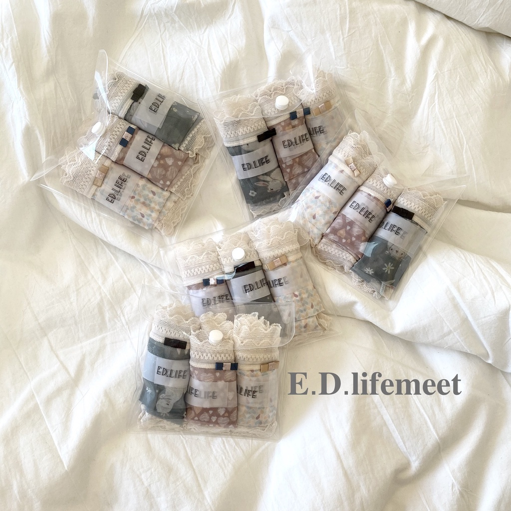 LR5173 Quần lót ren nữ cotton kháng khuẩn hàng nhập combo 3 chiếc