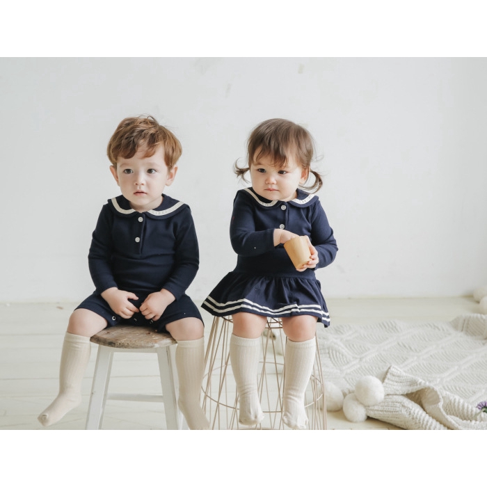 Áo liền quần tay dài mùa thu chất liệu cotton hợp thời trang cho bé