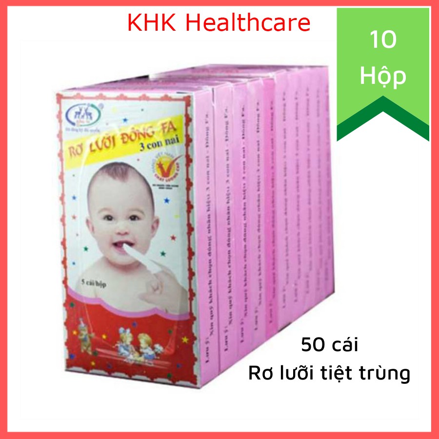 Combo 10 hộp rơ lưỡi Đông Pha (50 chiếc) hàng chuẩn y tế