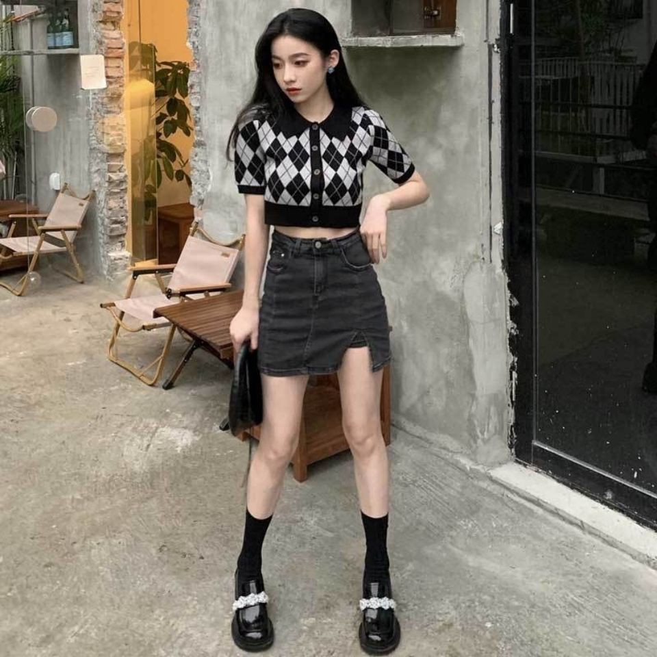 Áo Cardigan Ngắn Tay Cổ Polo Cài Nút Phong Cách Anh Quốc Cổ Điển Cho Nữ | BigBuy360 - bigbuy360.vn