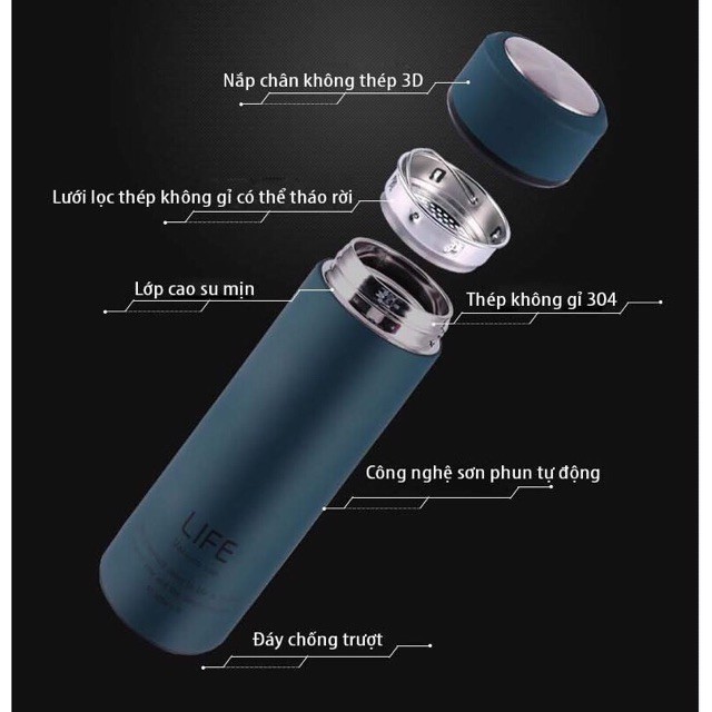 [ sale mùa hè] Bình giữ nhiệt ruột inox Life .