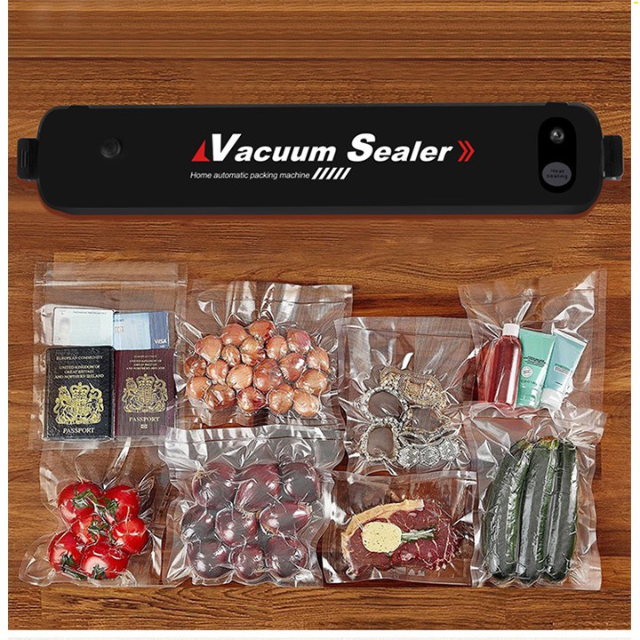 Máy hút chân không hàn miệng túi thực phẩm Vacuum Sealer kèm 5 túi( sẵn hàng )