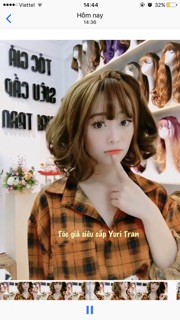 Tóc nguyên đầu (Bộ vic xoăn cup nâu tây tạo kiểu)