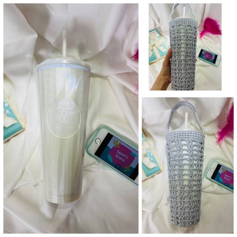 Ly Starbucks Cold Cup Bling 24OZ  - Kèm tặng túi đựng ly 100% Handmade