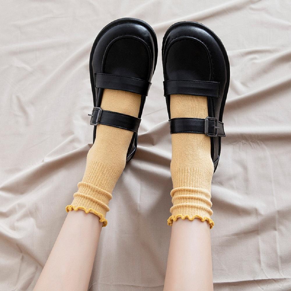 Vớ cotton Cổ Thấp Màu Trơn Dễ Thương Phong Cách Đường Phố Thời Trang Cho Nữ