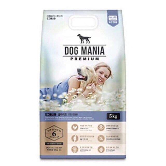 THỨC ĂN DẠNG HẠT HOÀN CHỈNH CHO CHÓ Dog Mania Túi 5kg Nhập khẩu từ Hàn Quốc