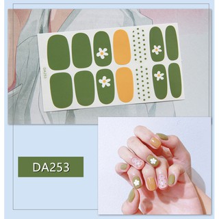 [Giá Sỉ- Hà Nội] Nail sticker Bộ Dán Móng Tay Xanh Bơ3D ko Thấm Nước gồm 14 móng bền đẹp DA253 DA264